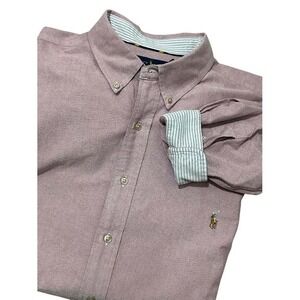 Ralph Lauren Mens 3XB Oxford Shirt Mauve Pink Long Sleeve Button Down Big & Tall